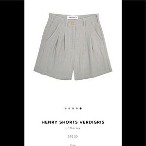 L.F. Markey HENRY SHORTS VERDIGRIS Size 4